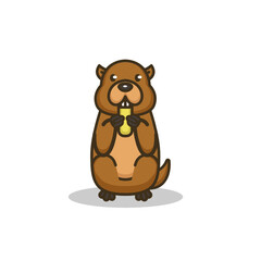 Cute adorable groundhog mascot design