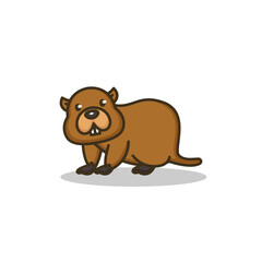 Cute adorable groundhog mascot design