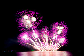 Fireworks light up the sky during the New Year festivities.