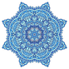 Snowflake in folk art style medallion