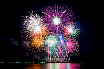 Fireworks light up the sky during the New Year festivities.