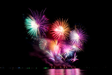 Fireworks light up the sky during the New Year festivities.