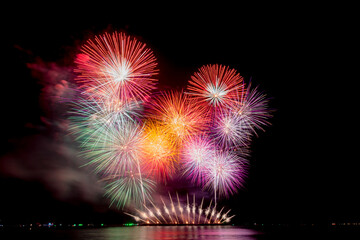 Fireworks light up the sky during the New Year festivities.