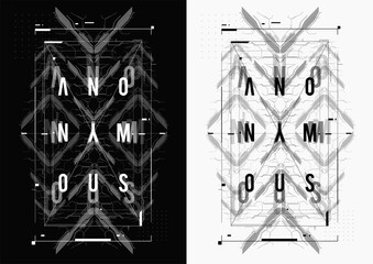 Cyberpunk futuristic poster. Tech Abstract poster template with HUD elements. Modern flyer for web and print. hacking, cyber culture, programming and virtual environments.