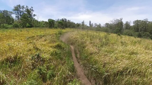 MTB riding on savanna around Mount Kawah Wurung
