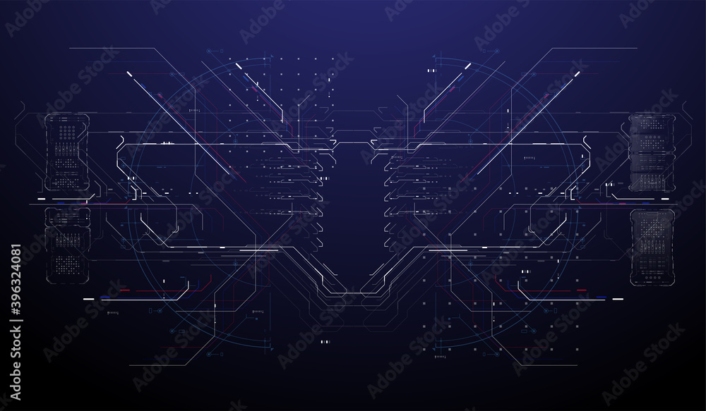 Poster futuristic modern hud interface screen design. abstract futuristic ui background. abstract vector ba