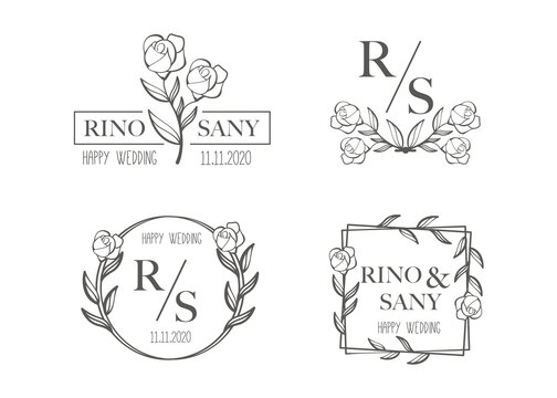 Collection of wedding logos templates
