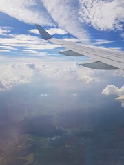 sky view at airplane