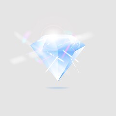 Obraz premium Diamond isolated on white vector illustration