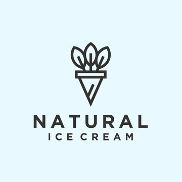 abstract flower logo. ice cream icon