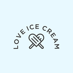 abstract love logo. ice cream icon