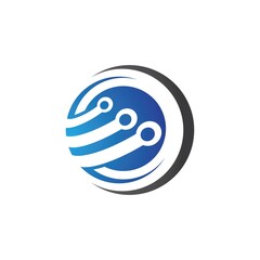 Obraz premium Global logo tech vector icon illustration
