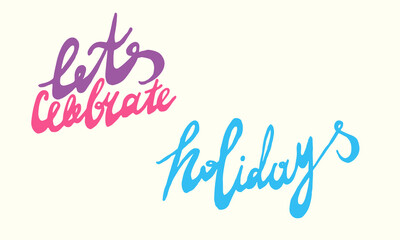 Birthday greeting card templates. Vector illustration isolated on white background. Lettering for sticker pack, greeting card, party stuff, school banner or poster