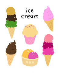 set of ice cream