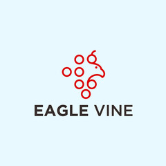 abstract wine logo. eagle icon