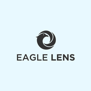 abstract lens logo. eagle icon