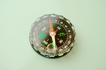 compass on a turquoise background