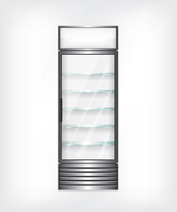 Refrigerator with glass shelves