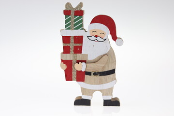 Święty Mikołaj z prezentami - obrazy, fototapety, plakaty