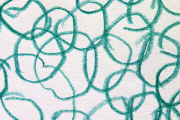 abstract green crayon background hand painting