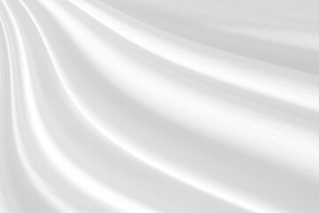 Closeup  elegant crumpled of white silk fabric cloth background and texture. Luxury background design.-Image.