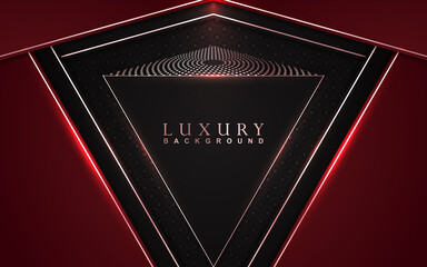 Luxury background design red, black and gold element decoration. Elegant paper art shape vector layout premium template for use cover magazine, poster, flyer, vip invitation, product packaging, web