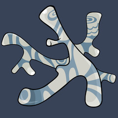 unusual cartoon branched light striped creature similar to coral © westamult