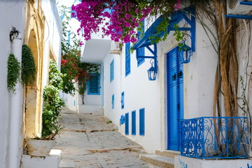 Fototapeta na wymiar street in the town of island Tunisia
