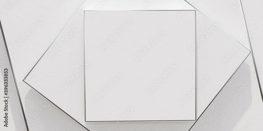 Aufkleber golden frame with white background abstract modern minimalistic design 3d render illustration wallpa