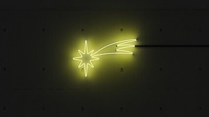 Estrella de Navidad neón amarillo.