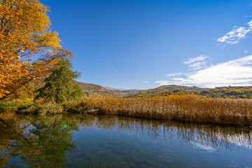 Beautiful view of lake and mountains
