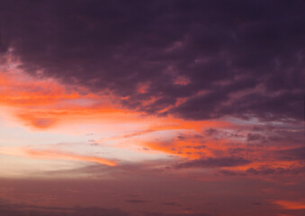 Naklejka na ściany i meble Evening clouds as background, sunset sky 