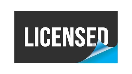 LICENSED text written on black blue sticker.