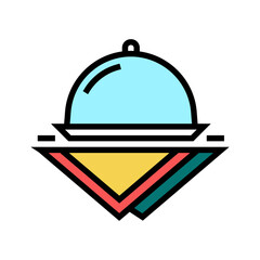 tray and napkins color icon vector. tray and napkins sign. isolated symbol illustration