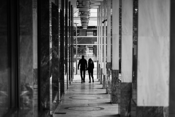 Couple walking, Athens, Greece