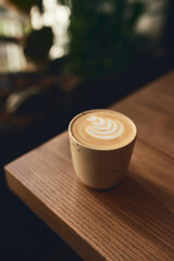 Cup of cappuccino with latte art