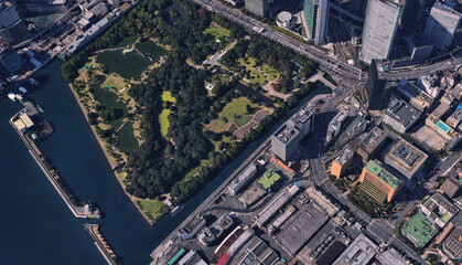 Japan, the coast of the capital Tokyo, infrastructure, residential buildings, bridges and...