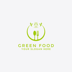Green food nature Logo design - Vector