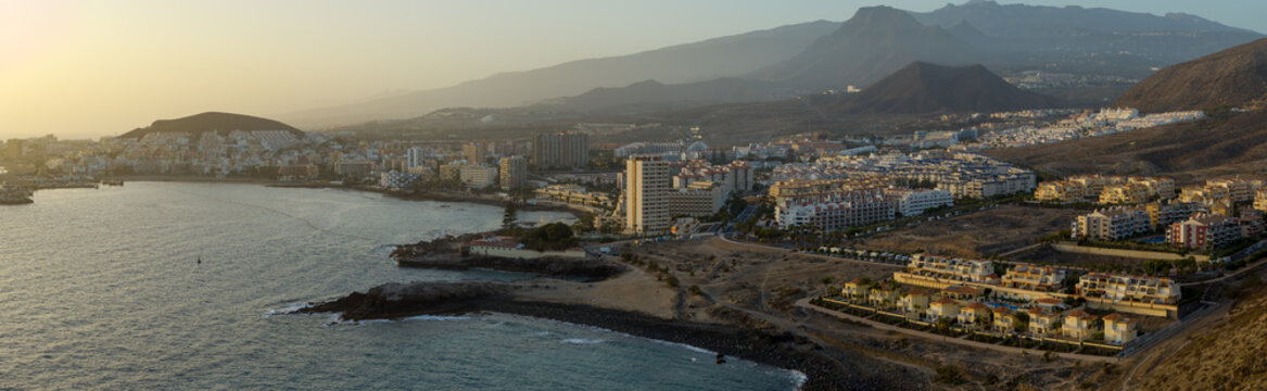 Aerial view of Los Cristianos, Tenerife, Canary islands, Spain.