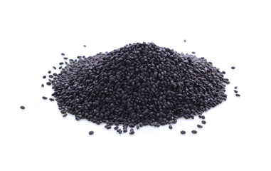 Black Sesame Seeds on white background