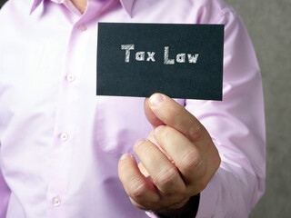 Business concept about Tax Law  with phrase on the page.