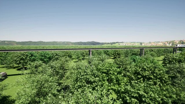 Modern eco transport hyperloop maglev Alternative futuristic speed vehicle 4k