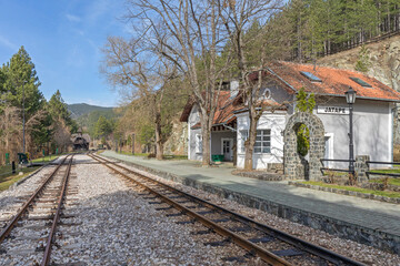 Fototapeta na wymiar Jatare Train Station Mokra Gora Serbia