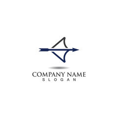 Obraz premium Bow and Arrow creative logo design, Archery concept symbol illustration