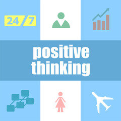 Text positive thinking. Education concept . Infographic dashboard ui interface template