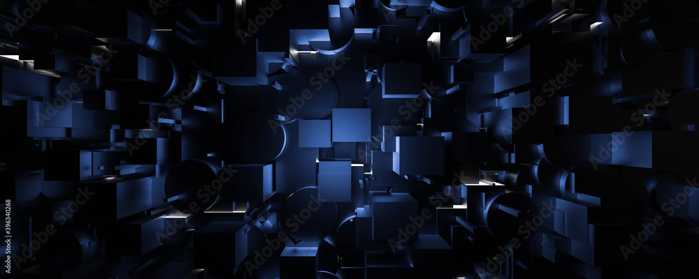 Poster futuristic computer surface hardware technology object background 3d render illustration wallpaper