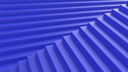 3d render abstraction blue stairs illusion