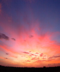 Beautiful view of the sunset with colourful sky