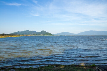 Sunrise Bang Phra Reservoir in thailand.