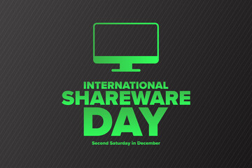 International Shareware Day. Second Saturday in December. Holiday concept. Template for background, banner, card, poster with text inscription. Vector EPS10 illustration.